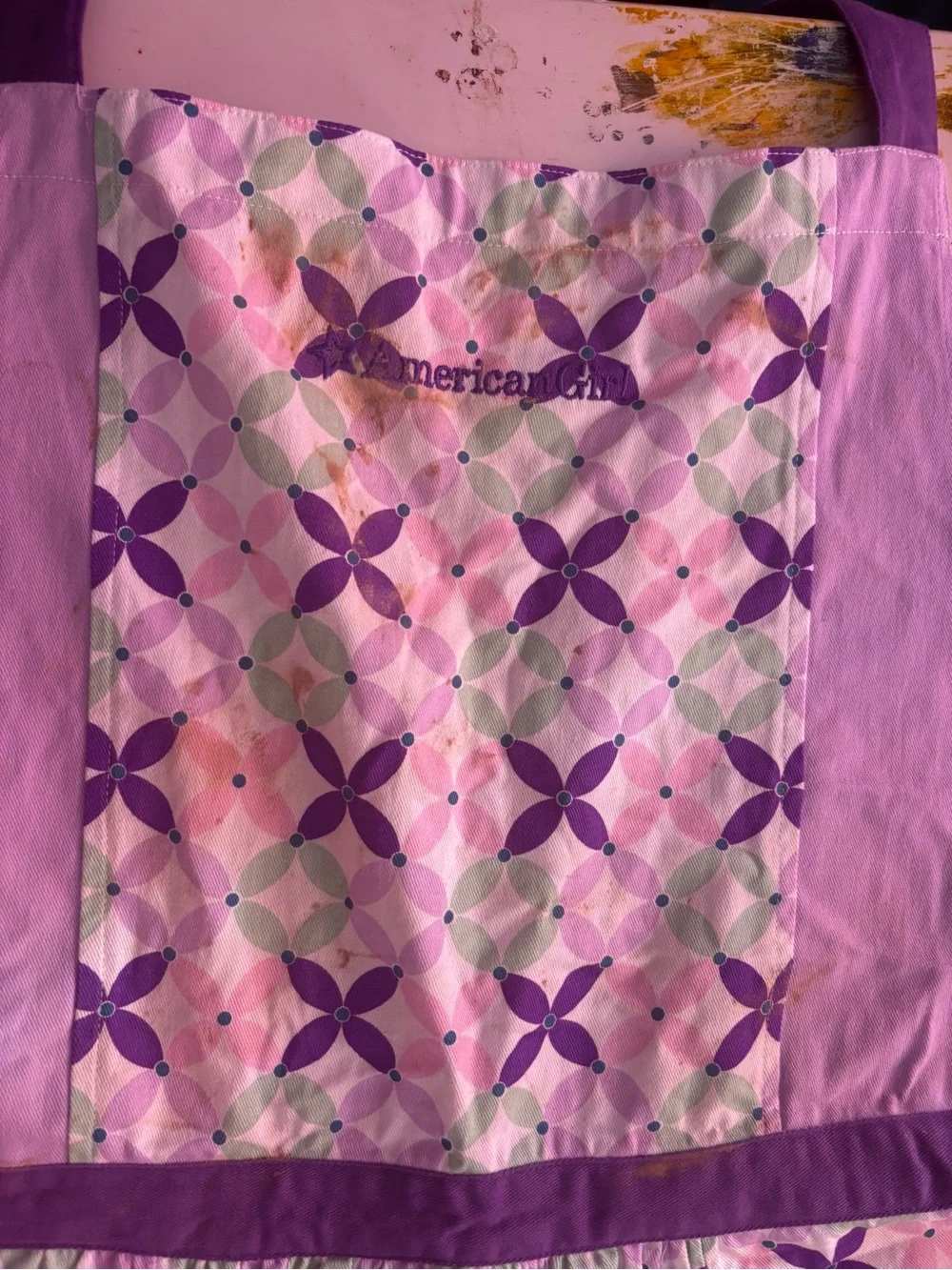 American Girl Pink and Purple Patterned Adult Apron